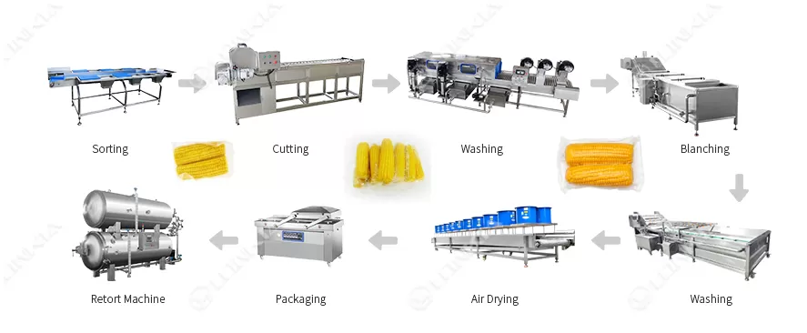 Fresh Corn Processing Line Flow Chart