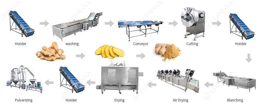 Ginger Powder Processing Line Flow Chart